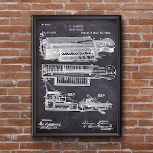 Patent Print Piano Violin Patent, Patent Poster, Musical Instrument Patent, Wall Art Print, Home Decor, Wall Art, , Violin Home Decor