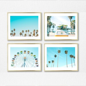 Tropical Prints - set of 4 Tropical Posters, Palms, Blue Sky Positive Prints, Summer life modern art work, Palm Photos, Home decor art print