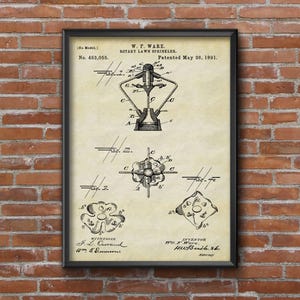 Sprinkler Patent Print, Irrigation Sprinkler Patent Poster, Agriculture Vintage Print, Wall Art Print, Blueprint Art Wall Art Home Decor