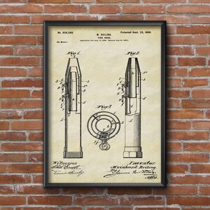 Fire Hose Patent Print, Patent Poster, Fire Arm Patent Art, Bullet Patent Art, Wall Art Print, Home Decor, Wall Art, Home Decor