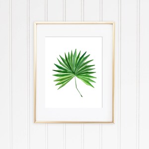 Fan Palm Leaf Watercolor poster, Watercolor Palm Poster, Tropical Plant print, Watercolor Botanical art, Home & Kitchen decor, Nursery Decor
