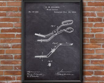 Weed Puller Patent Print, Patent Poster, Weed Instrument Patent Print, Wall Art Print, Home Decor, Wall Art, Home & Office Decor