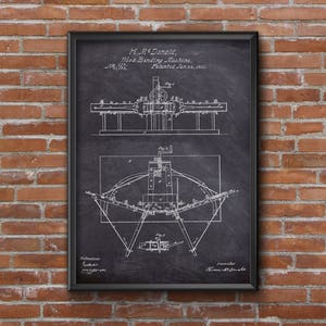 Patent Print Wood Bending Machine Patent, Patent Poster, Woodworking Patent Farmers gift Wall Art Print Blueprint Art Wall Art Home Decor