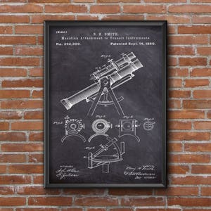 Telescope Patent Print, Astronomy Patent Poster, Astronomy lover gift Wall Art Print, Home Decor, Patent Wall Art, Home Decor blueprint art