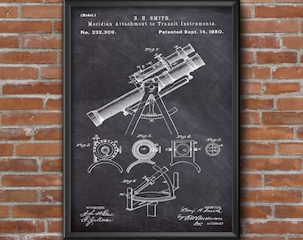 Telescope Patent Print, Astronomy Patent Poster, Astronomy lover gift Wall Art Print, Home Decor, Patent Wall Art, Home Decor blueprint art