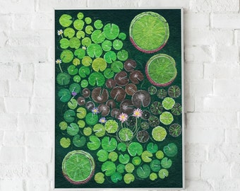 Water lily ponds pool Print - Botanical Wall Art