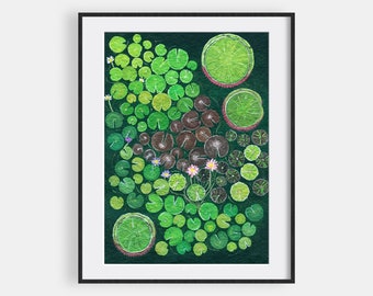 Water lily ponds pool Print - Botanical Wall Art