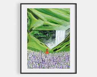 Iceland Skógafoss Waterfall - Iceland Art Print  - Wall Art