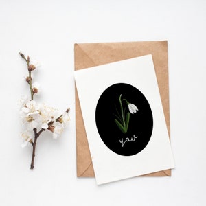 Cartão Snowdrop - Presente para Ela - Cartão Postal do Dia dos Namorados