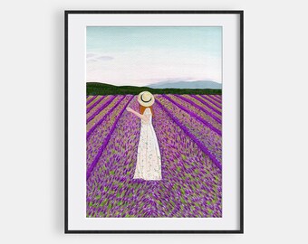 Lavender fields in Provence, France art print