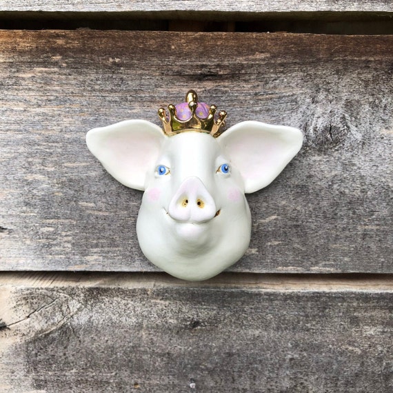 Royal Pig Ceramic Wall Sculpture
