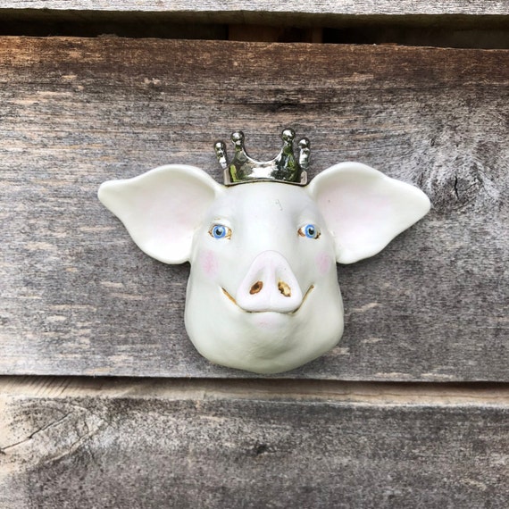 Royal Pig Ceramic Wall Sculpture