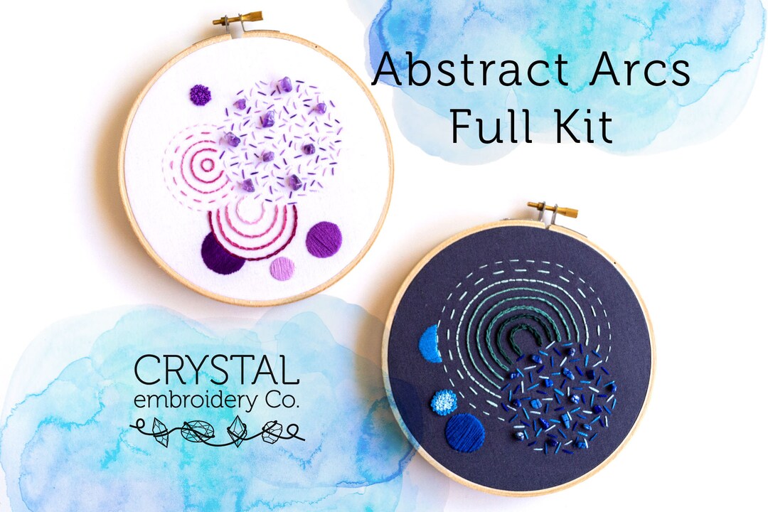 DIY Embroidery Kit Abstract Arcs Designs Crystal Embroidery Co. Modern ...
