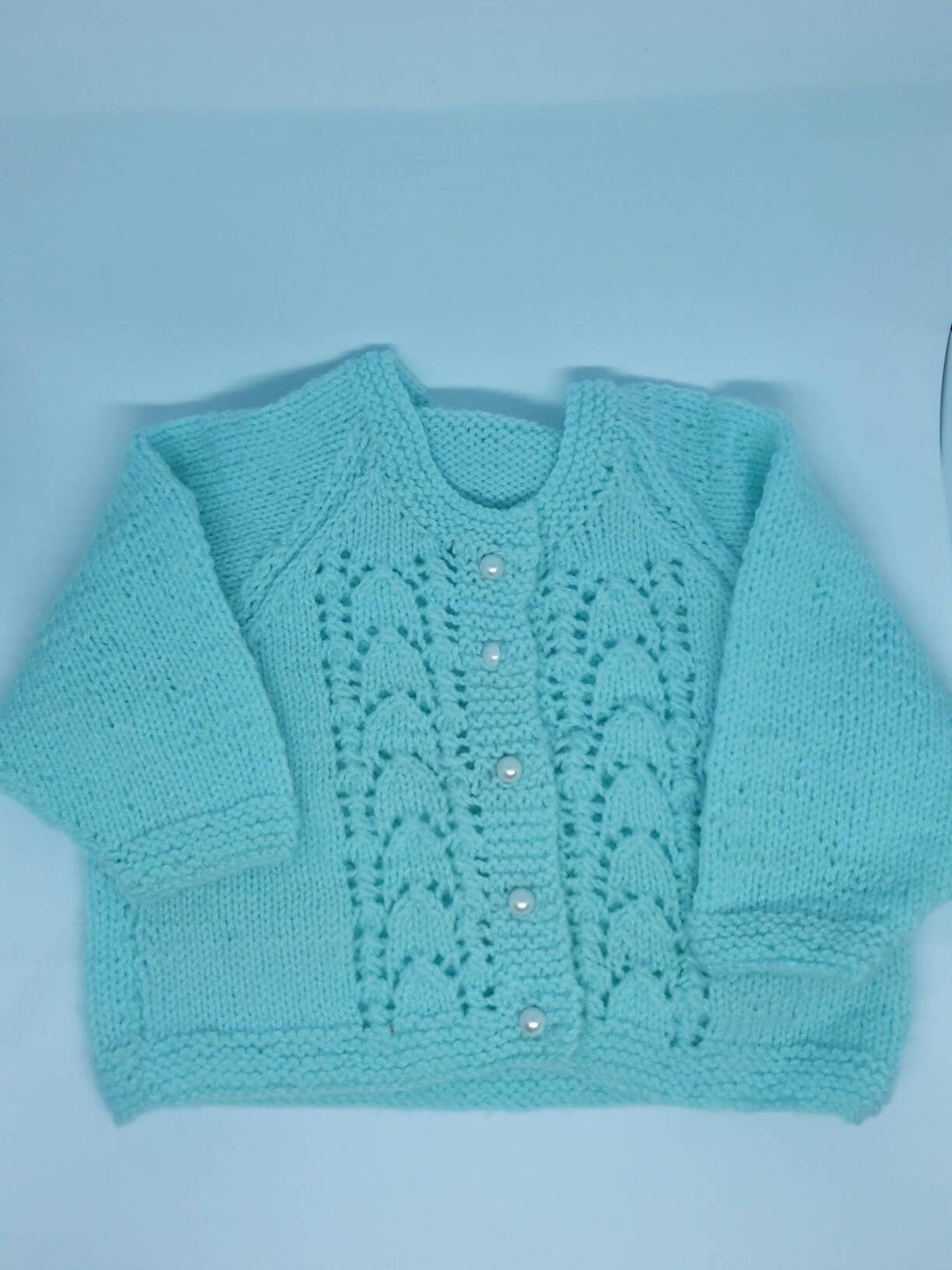 Patterned Cardigan Baby Wear Mint Green Hand Knitted - Etsy UK