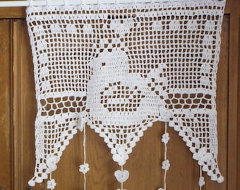 Rideau Brise-bise Sur Mesure Petit Blaise - Création Sylvette Raisonnier - Artisanat Français, Coton Blanc, Fait Main