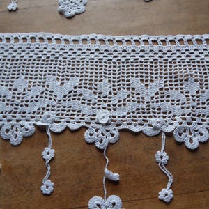 voilage d'autrefois fleurs au crochet d'art blanc image 5