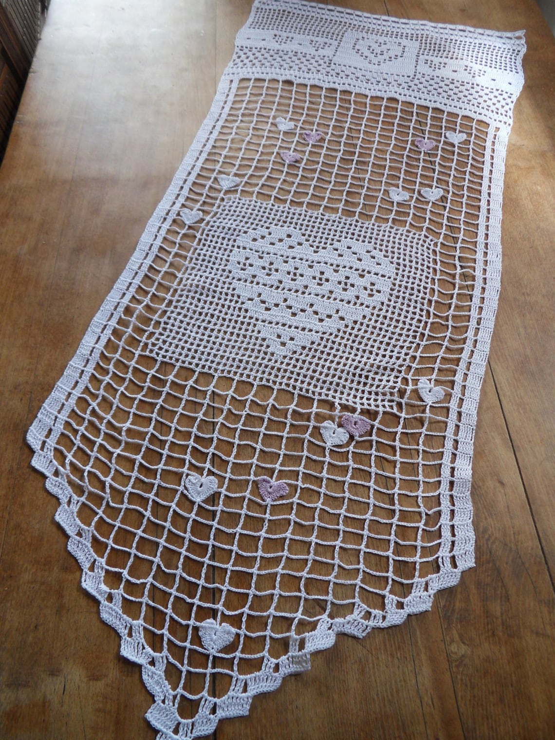 RIDEAU CROCHET FAIT MAIN ARTISANAT FRANCAIS SUR MESURE BELLE