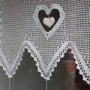 Rideau dentelle gros coeur au crochet fait main afbeelding 4