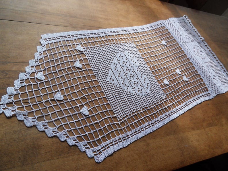 Rideau crochet fait main géométrique passion 23 de large