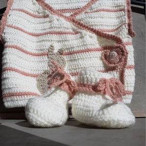 gilet débardeur sans manche façon kimono fille mon amour de lapin bébé 3-6 mois laine au crochet image 1