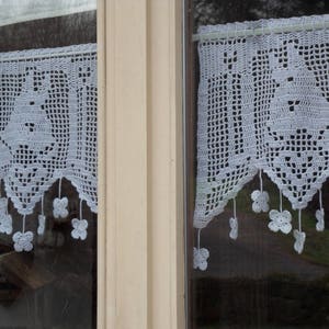 rideau brise bise au crochet âne coton blanc façon bellilois image 5