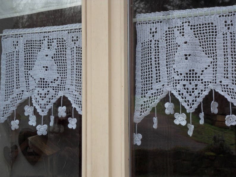 Rideau Brise-bise Brodé Main Artisanal Blanc - 50x110 Cm - Pass Tringle - Fabriqué En France