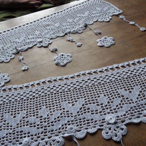 voilage d'autrefois fleurs au crochet d'art blanc image 4