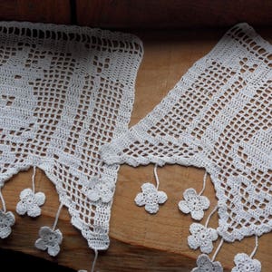 rideau brise bise au crochet âne coton blanc façon bellilois image 3