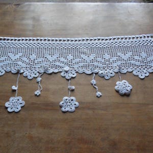 voilage d'autrefois fleurs au crochet d'art blanc image 2