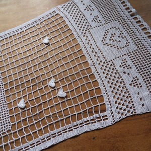 Rideau crochet fait main taille XL le coeur en médaillon image 5