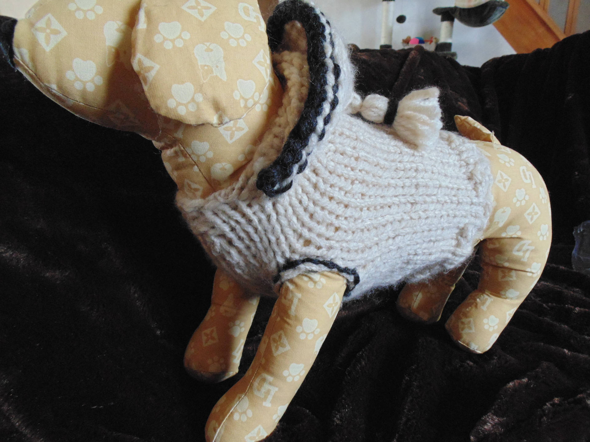 Pull à Capuche Écru Chien ou Chat S