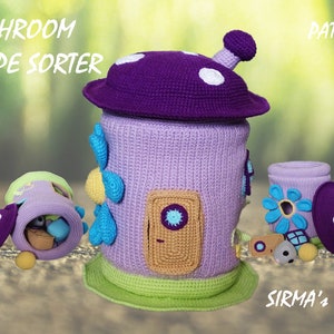 Mushroom Shape Sorter Crochet Pattern - Amigurumi Sorting Toy - Montessori Learning Toy Crochet Pattern