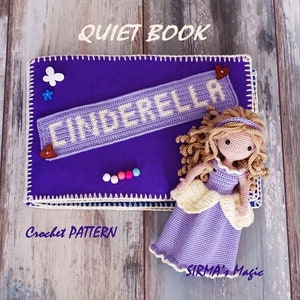 Cinderella Quiet Book Crochet Pattern - Busy Story Book and doll Cinderella