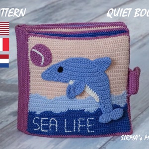 Wzór szydełkowy na książkę Sea Life Quiet Book - Książka sensoryczna Busy Activity Pod morzem Wzór Amigurumi - angielski, francuski, holenderski
