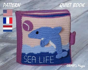 Sea Life Quiet Book Crochet Pattern - Busy Activity Sensory Book Under the Sea Amigurumi Pattern - English, Français, Nederlands