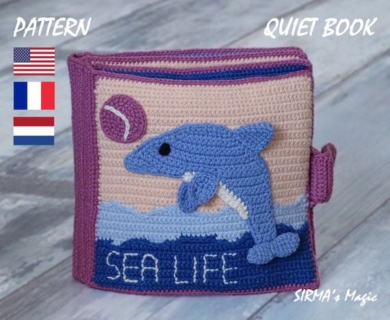 Sea Life Quiet Book Crochet Pattern - Amigurumi Activity Under the Sea Tutorial (English, French, Dutch)