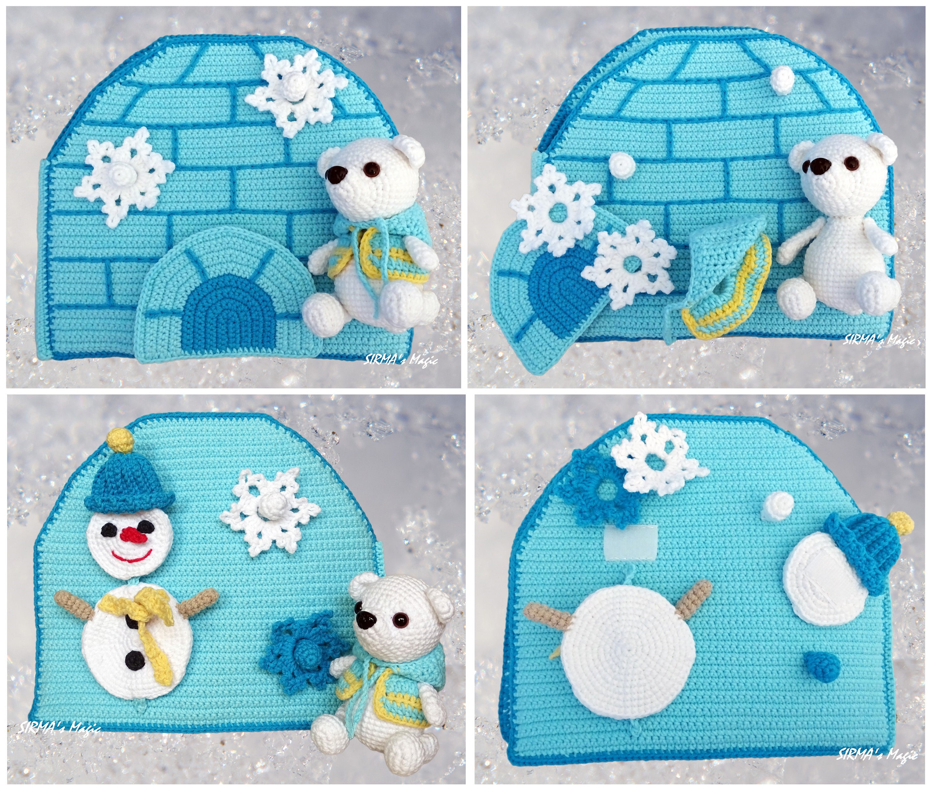 Polar Bear's Home Quiet Book Crochet Pattern Busy Etsy UK