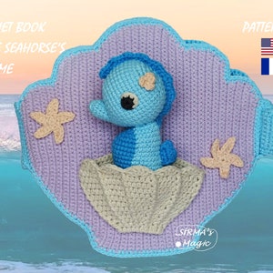 Seahorse's Home Quiet Book Pattern au crochet - Tutoriel amigurumi de maison d'hippocampe sensoriel d'activité occupée - English, Français