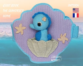 Modèle de livre au crochet Seahorse's Home - Tutoriel pour les jouets d'éveil Amigurumi (français, anglais)