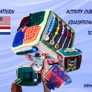 Activity Cube – Educational Toy Crochet Pattern - Amigurumi Tutorial - English, Nederlands