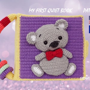 My First Quiet Book Pattern au crochet - Livre sensoriel d'activité occupée pour tout-petit Patron Amigurumi - English, Français