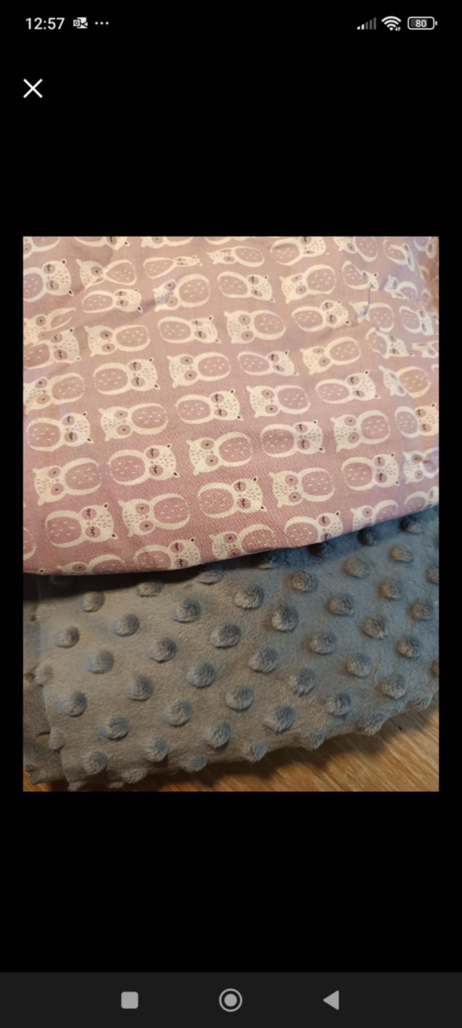 Dry hot water bottle in gray minky, purple cretonne with owl patterns, handmade, OEKO TEX certified, filling of your choice