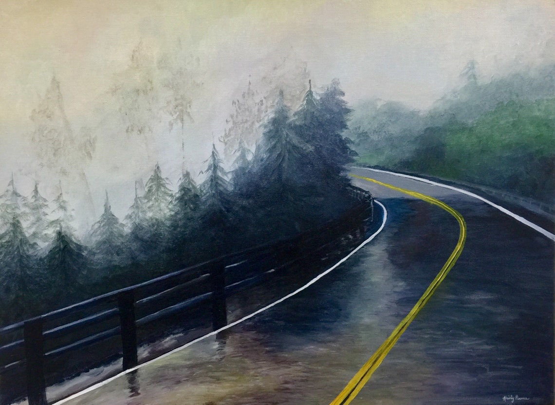 Hand Painted Original Road Landscape Scenery Acrylic on Etsy