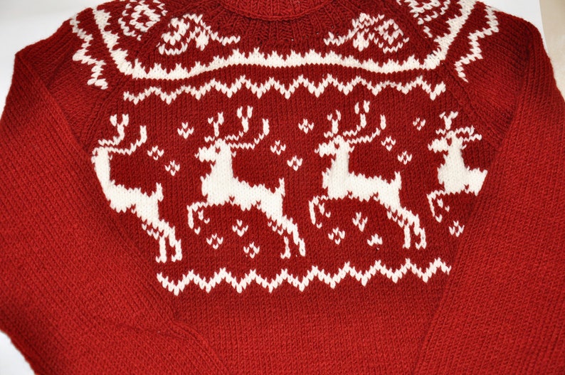 Deer sweater Knit men sweater fisherman sweater christmas | Etsy