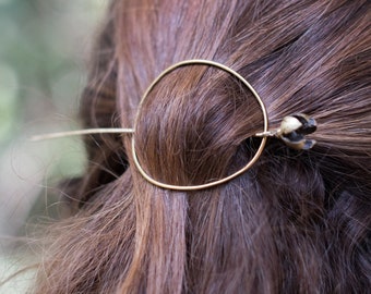 Bronze maleberry hair pin, Hair jewelry, Nature inspired hair pin, Flower hair jewelry, Botanical hair accessories, Gift for her