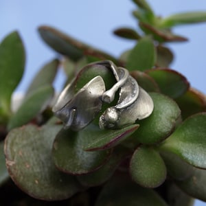 Leaf Ring,  Nature Inspired Ring, Botanical Ring, Nature Lover Ring, Minimal Silver Ring, Nature Jewelry, Leaf Ring for Her, Gifts for Women