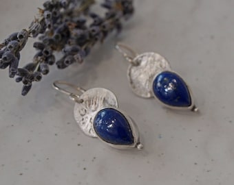 Lapis Lazuli Earrings, Lapis Lazuli Jewelry, Gemstone Earrings, Handmade Jewelry, 925 Sterling Silver Ladies' Jewellery