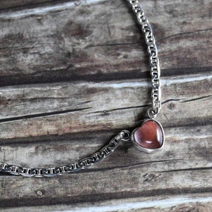 Herz Halsband, Herz Halsschmuck, Herz Choker Halskette, Herz Kette, Rosenquarz Herz Kette, Geschenk für sie, Choker, 925 Silber