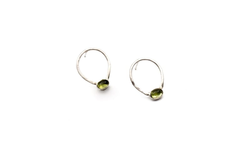 Sterling Silver Peridot Earrings, Peridot Earrings, Peridot Stud Earrings , Gemstone Earrings, Peridot Jewelry, Green Gemstone Jewelry image 4