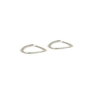 Sterling Silver Hoop Earrings, Minimalistic Hoop Earrings, Simple Hoop Earrings, Hammered Earrings, Everyday Earrings, Gift for her image 3